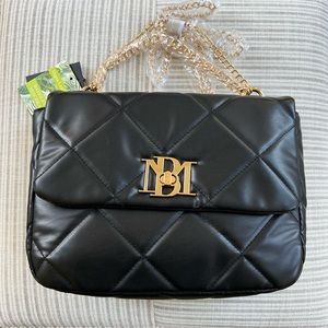 Badgley Mischka Vegan Leather Chain Crossbody Purse